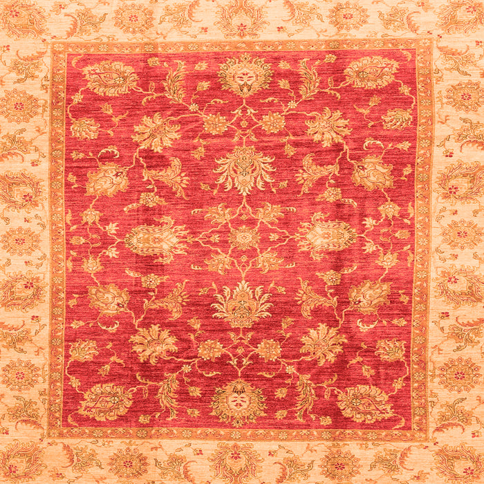 Square Oriental Orange Traditional Rug, abs3987org