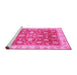 Sideview of Machine Washable Oriental Pink Traditional Rug, wshabs3987pnk