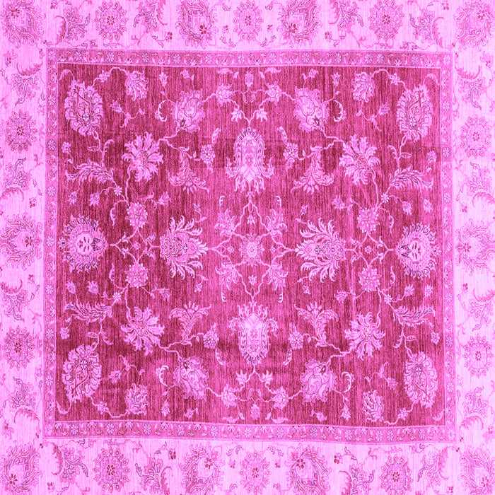 Square Machine Washable Oriental Purple Traditional Area Rugs, wshabs3987pur