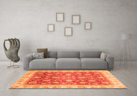 Machine Washable Oriental Orange Traditional Rug, wshabs3987org