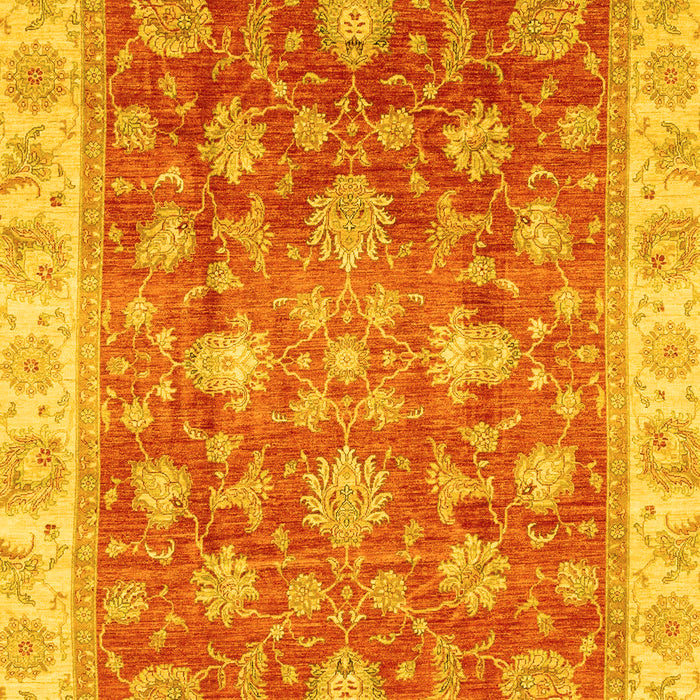 Machine Washable Oriental Yellow Traditional Rug, wshabs3987yw