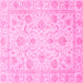 Square Oriental Pink Traditional Rug, abs3988pnk