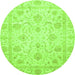 Round Oriental Green Traditional Rug, abs3988grn