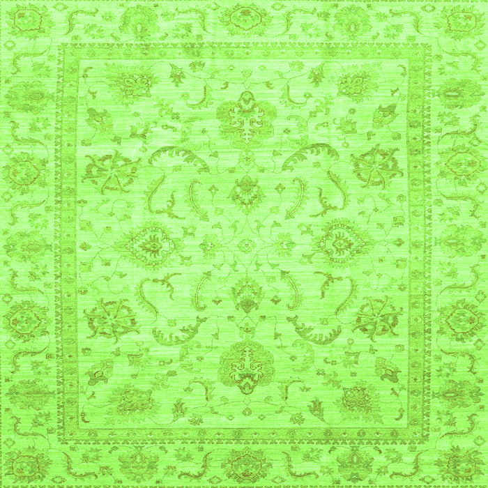 Square Oriental Green Traditional Rug, abs3988grn