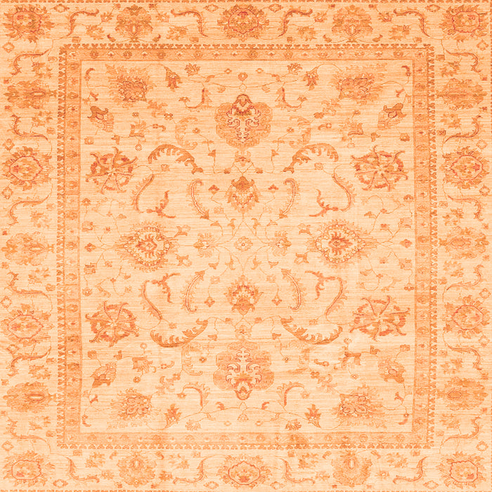 Square Oriental Orange Traditional Rug, abs3988org
