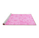 Sideview of Machine Washable Oriental Pink Traditional Rug, wshabs3988pnk