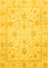 Machine Washable Oriental Yellow Traditional Rug, wshabs3988yw