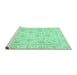 Sideview of Machine Washable Oriental Turquoise Traditional Area Rugs, wshabs3988turq