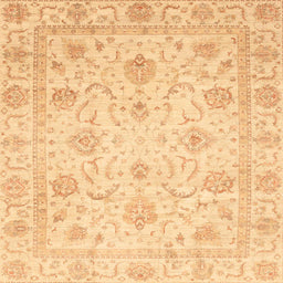 Square Machine Washable Abstract Orange Rug, wshabs3988