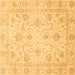 Square Oriental Brown Traditional Rug, abs3988brn