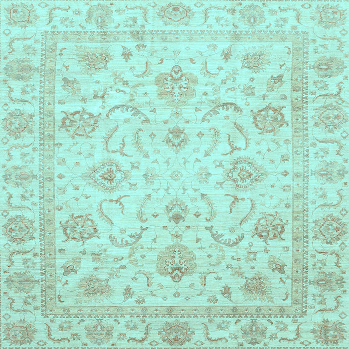 Square Oriental Light Blue Traditional Rug, abs3988lblu