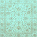 Square Oriental Light Blue Traditional Rug, abs3988lblu