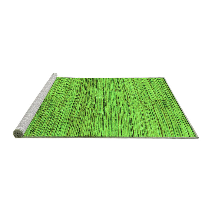 Sideview of Machine Washable Abstract Green Modern Area Rugs, wshabs3989grn
