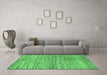 Machine Washable Abstract Emerald Green Modern Area Rugs in a Living Room,, wshabs3989emgrn