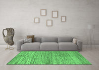 Machine Washable Abstract Emerald Green Modern Rug, wshabs3989emgrn