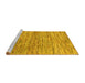 Sideview of Machine Washable Abstract Yellow Modern Rug, wshabs3989yw