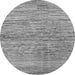 Round Machine Washable Abstract Gray Modern Rug, wshabs3989gry