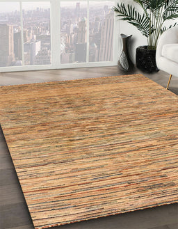 Machine Washable Abstract Red Rug in a Family Room, wshabs3989