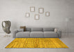 Machine Washable Abstract Yellow Modern Rug in a Living Room, wshabs3989yw