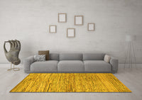 Machine Washable Abstract Yellow Modern Rug, wshabs3989yw