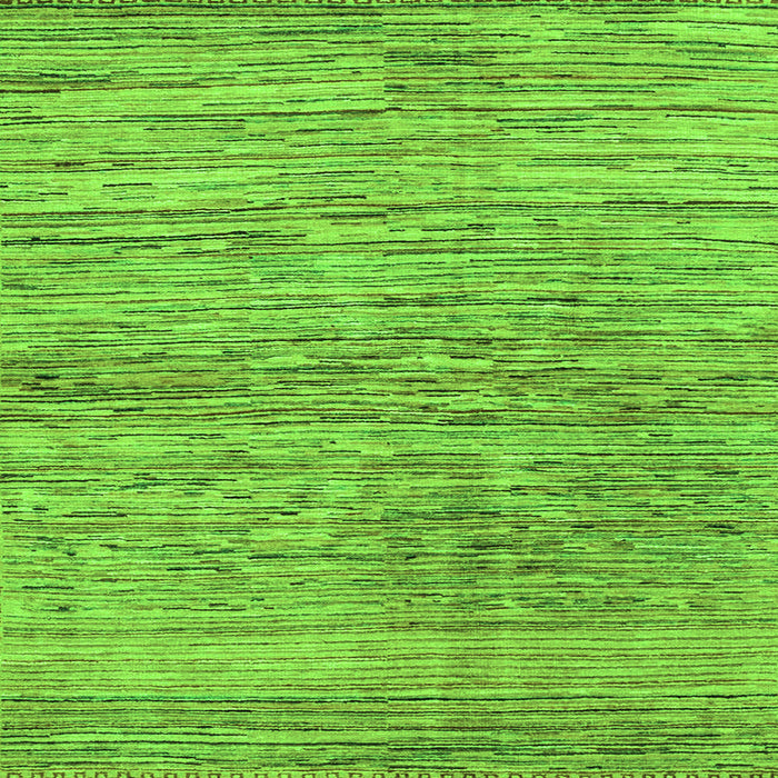 Square Machine Washable Abstract Green Modern Area Rugs, wshabs3989grn