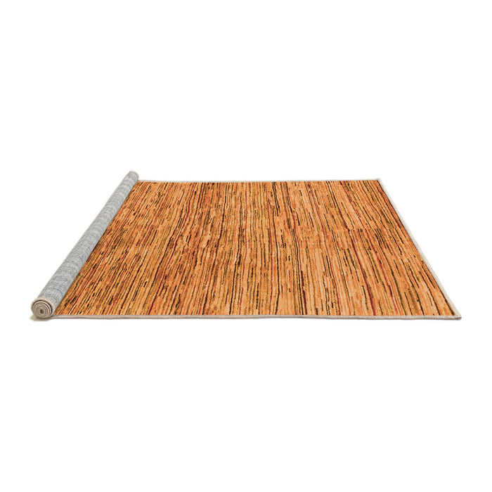Sideview of Machine Washable Abstract Orange Modern Area Rugs, wshabs3989org