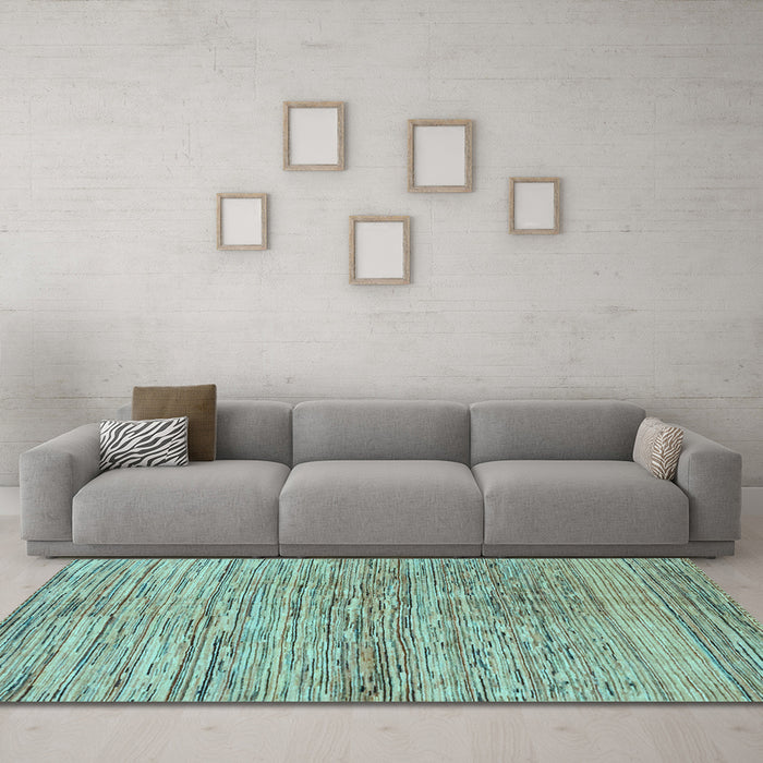 Machine Washable Abstract Light Blue Modern Rug in a Living Room, wshabs3989lblu