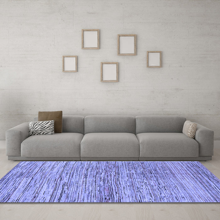 Machine Washable Abstract Blue Modern Rug in a Living Room, wshabs3989blu