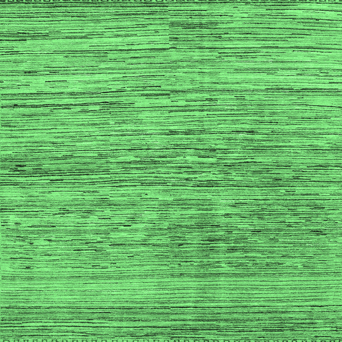 Square Machine Washable Abstract Emerald Green Modern Area Rugs, wshabs3989emgrn