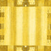 Square Solid Yellow Modern Rug, abs398yw