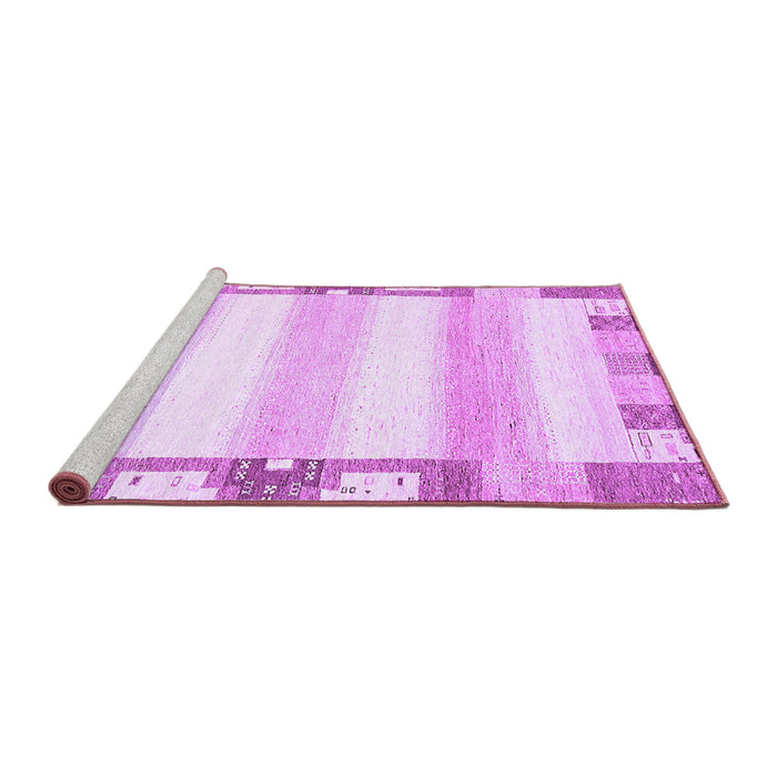 Sideview of Machine Washable Solid Purple Modern Area Rugs, wshabs398pur
