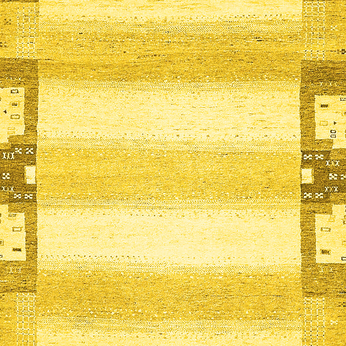 Machine Washable Solid Yellow Modern Rug, wshabs398yw
