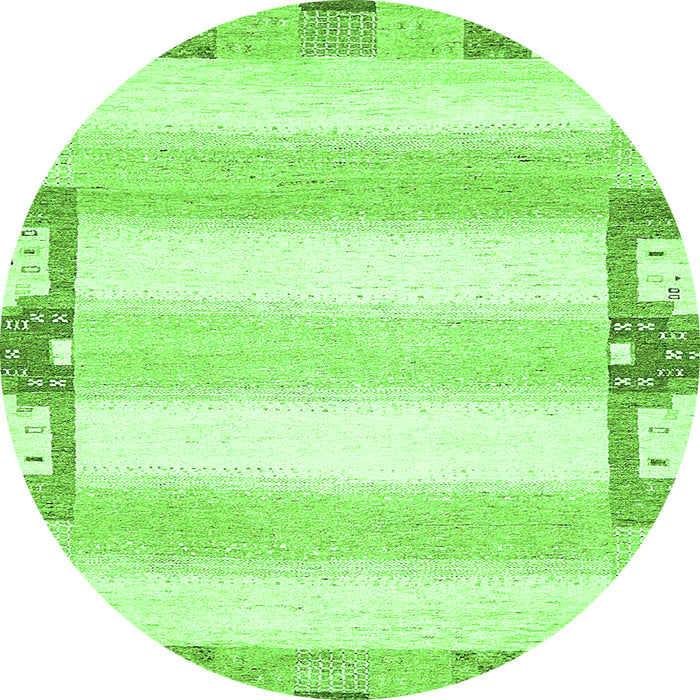 Round Solid Green Modern Rug, abs398grn