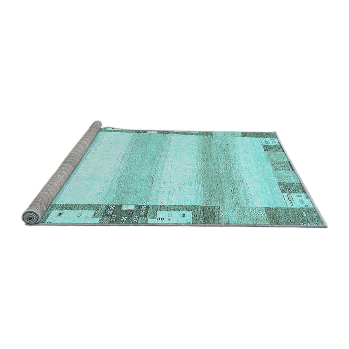 Sideview of Machine Washable Solid Light Blue Modern Rug, wshabs398lblu