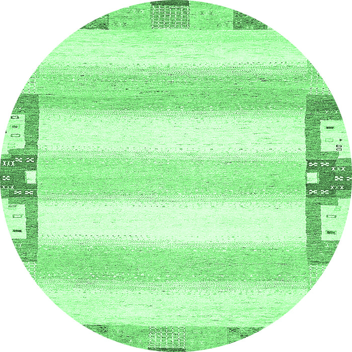 Round Solid Emerald Green Modern Rug, abs398emgrn