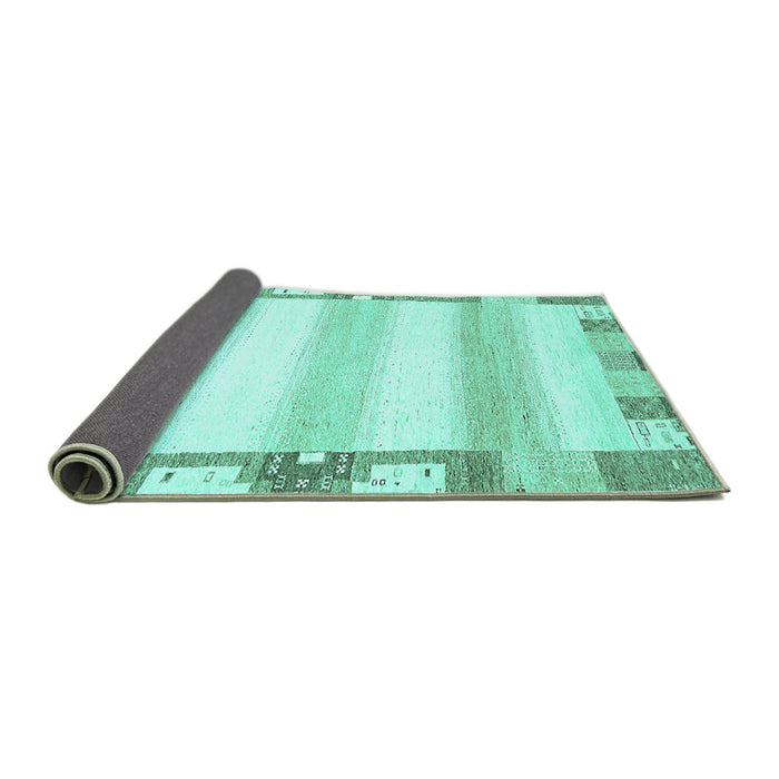Sideview of Solid Turquoise Modern Rug, abs398turq