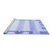 Sideview of Machine Washable Solid Blue Modern Rug, wshabs398blu