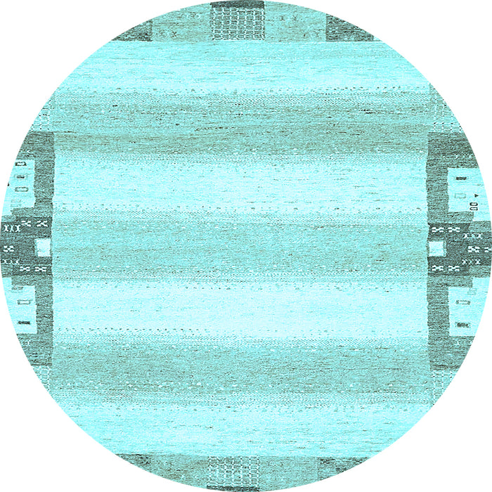 Round Solid Light Blue Modern Rug, abs398lblu