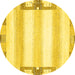 Round Solid Yellow Modern Rug, abs398yw