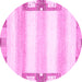 Round Solid Pink Modern Rug, abs398pnk