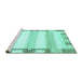 Sideview of Machine Washable Solid Turquoise Modern Area Rugs, wshabs398turq