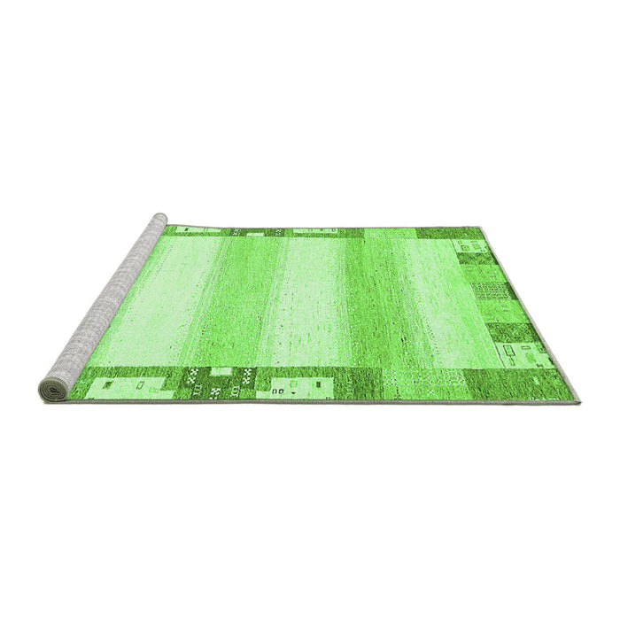 Sideview of Machine Washable Solid Green Modern Area Rugs, wshabs398grn