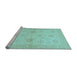 Sideview of Machine Washable Oriental Light Blue Traditional Rug, wshabs3990lblu