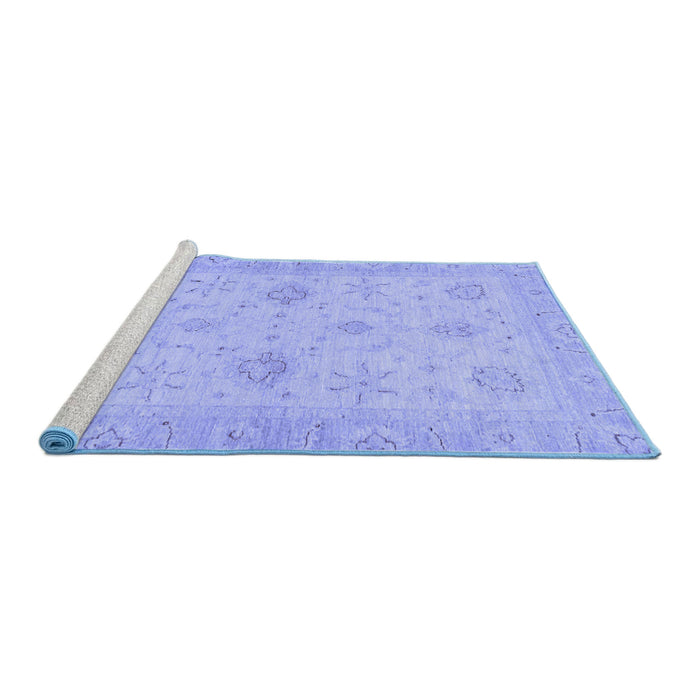 Sideview of Machine Washable Oriental Blue Traditional Rug, wshabs3990blu