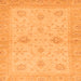 Square Machine Washable Oriental Orange Traditional Area Rugs, wshabs3990org