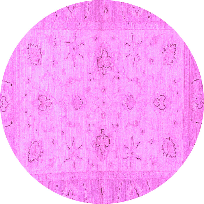 Round Machine Washable Oriental Purple Traditional Area Rugs, wshabs3990pur