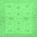 Square Machine Washable Oriental Emerald Green Traditional Area Rugs, wshabs3990emgrn