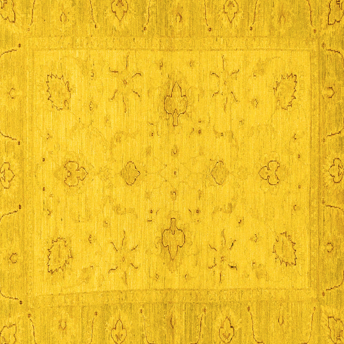 Square Machine Washable Oriental Yellow Traditional Rug, wshabs3990yw