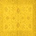 Square Machine Washable Oriental Yellow Traditional Rug, wshabs3990yw