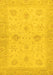 Machine Washable Oriental Yellow Traditional Rug, wshabs3990yw